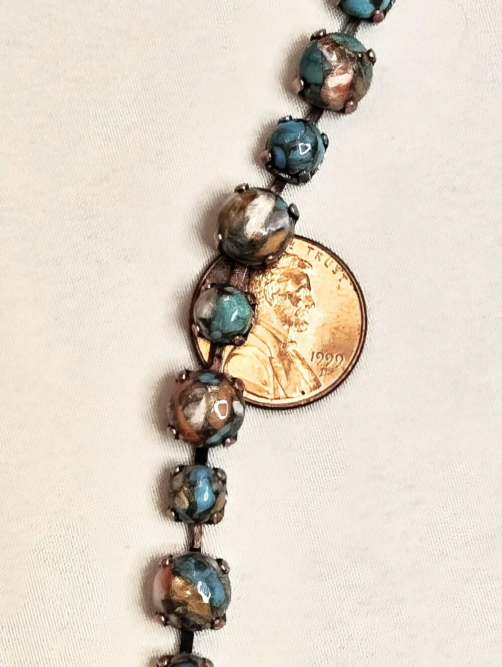 Genuine Turquoise & Spiny Oyster Copper In Artisan Antique Copper Bracelet